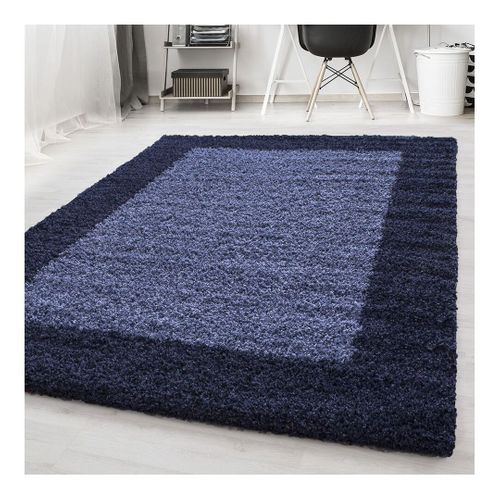 Tapis Shaggy Contemporain Rectangle Ximoz Bleu Marine 300x400