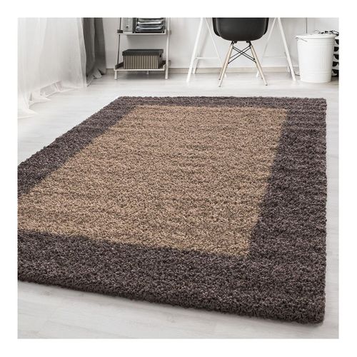 Tapis Shaggy Contemporain Rectangle Ximoz Taupe 300x400