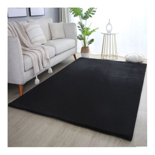 Tapis Uni Doux à Courtes Mèches Hector Noir 160x230
