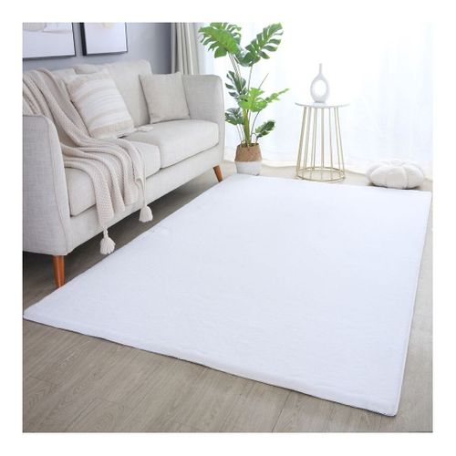 Tapis Uni Doux à Courtes Mèches Hector Blanc 240x340