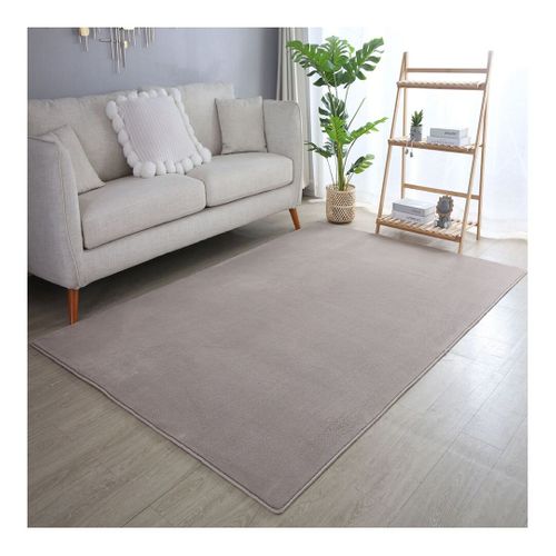 Tapis En Microfibre Doux Uni Antidérapant Lars Beige 240x340