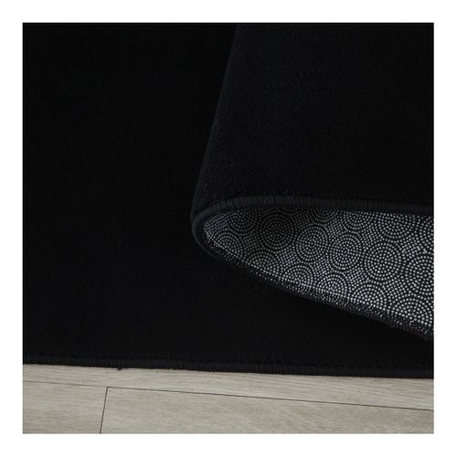 Tapis En Microfibre Doux Uni Antidérapant Lars Noir 240x340