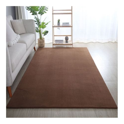 Tapis En Microfibre Doux Uni Antidérapant Lars Marron 240x340