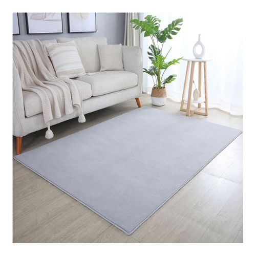 Tapis En Microfibre Doux Uni Antidérapant Lars Argenté 240x340