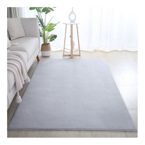 Tapis En Microfibre Doux Uni Antidérapant Lars Argenté 240x340