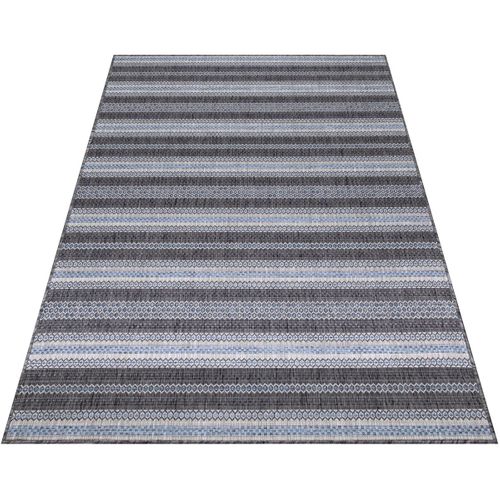 Tapis Plat Intérieur Et Extérieur Rayé Design Oyo Noir 280x370