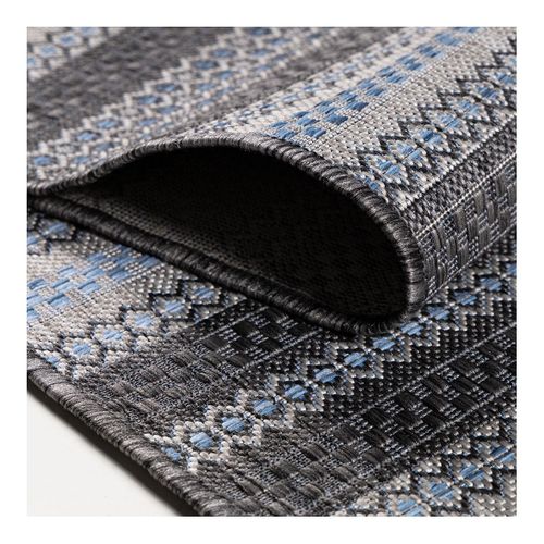 Tapis Plat Intérieur Et Extérieur Rayé Design Oyo Noir 280x370