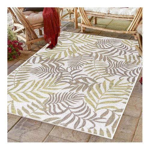 Tapis Plat Floral Intérieur Et Extérieur Beige Greta Beige 160x230