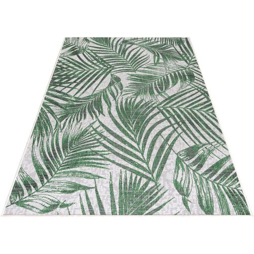 Tapis Vert Plat Floral Intérieur Et Extérieur Assya Vert 140x200