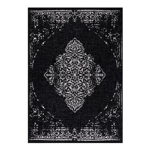 Tapis Vintage Noir Plat Intérieur Et Extérieur Marocco Noir 80x250
