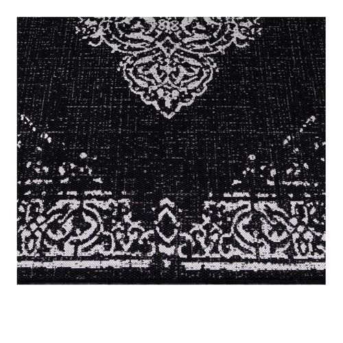 Tapis Vintage Noir Plat Intérieur Et Extérieur Marocco Noir 140x200