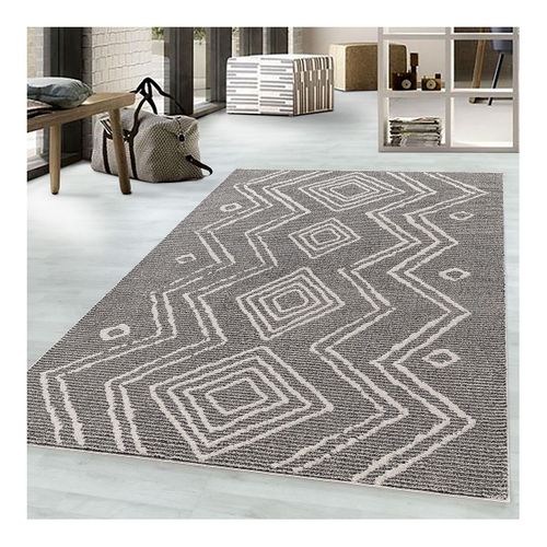 Tapis à Courtes Mèches Berbère Ethnique Tribute Noir 140x200