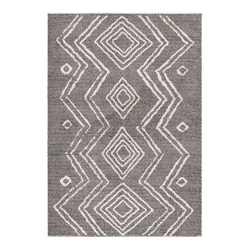 Tapis à Courtes Mèches Berbère Ethnique Tribute Noir 200x290