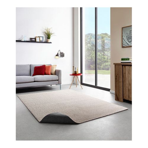 Tapis Rectangle à Courtes Mèches Uni Lavable En Machine Loft Beige 140x200