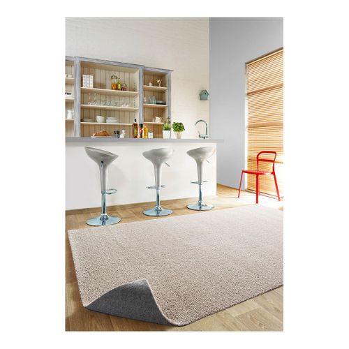 Tapis Rectangle à Courtes Mèches Uni Lavable En Machine Loft Beige 140x200