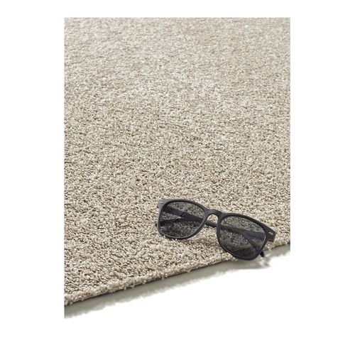 Tapis Rectangle à Courtes Mèches Uni Lavable En Machine Loft Beige 140x200