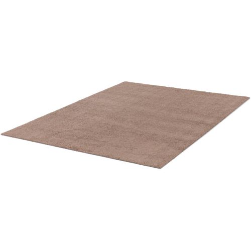 Tapis Rectangle à Courtes Mèches Uni Lavable En Machine Loft Chocolat 140x200