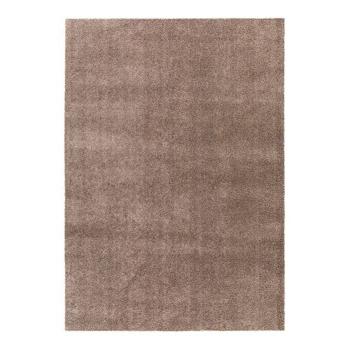 Tapis Rectangle à Courtes Mèches Uni Lavable En Machine Loft Chocolat 140x200