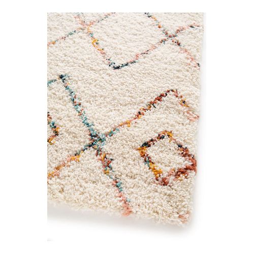 Tapis Berbère Ethnique Shaggy Crème Medina Crème 120x170