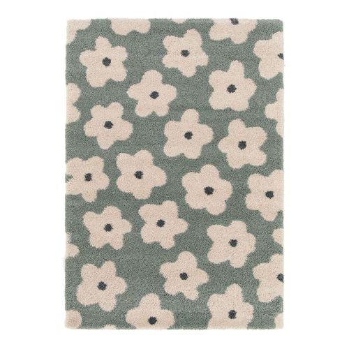 Tapis Vert Floral Design Shaggy Elea Vert 160x230
