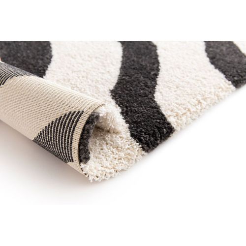 Tapis Moderne Motif Zèbre Rectangle Aloee Noir 160x230