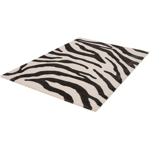 Tapis Moderne Motif Zèbre Rectangle Aloee Noir 160x230