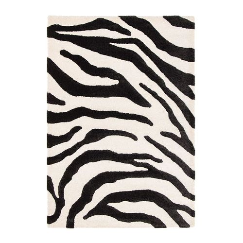 Tapis Moderne Motif Zèbre Rectangle Aloee Noir 160x230