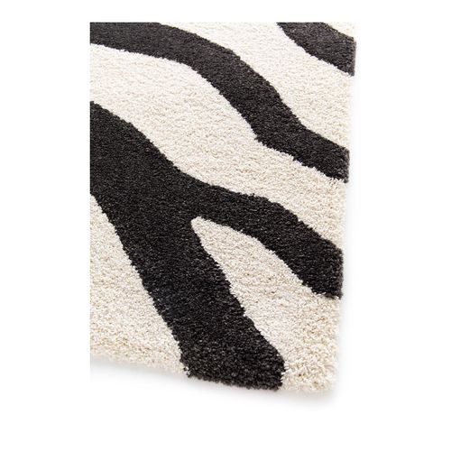 Tapis Moderne Motif Zèbre Rectangle Aloee Noir 160x230
