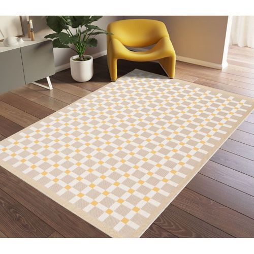 Tapis Recyclé Plat Extérieur Et Intérieur Design Nahli Orange 160x230