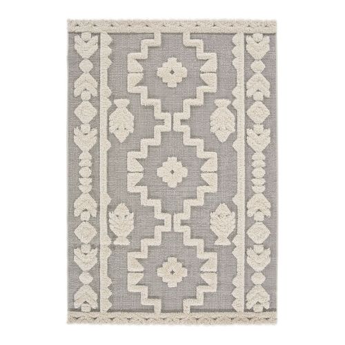 Tapis Effet 3d Style Orient Blanc Hadra Blanc 120x170