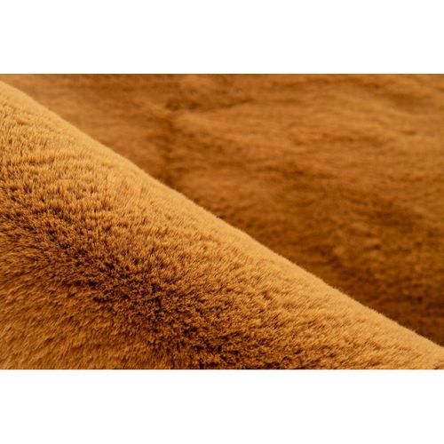 Tapis Original Effet Peau De Mouton Doux Uni Rocco Ambre 160x230