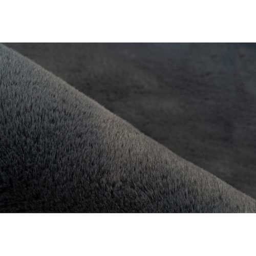 Tapis Original Effet Peau De Mouton Doux Uni Rocco Graphite 160x230