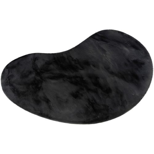 Tapis Original Effet Peau De Mouton Doux Uni Rocco Graphite 160x230