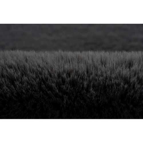 Tapis Effet Peau De Mouton Doux Uni Rocco Graphite 160x230