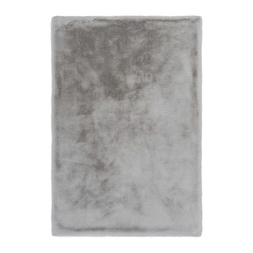 Tapis Effet Peau De Mouton Doux Uni Rocco Argenté 160x230