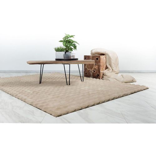 Tapis à Poils Longs Doux Effet 3d Design Beppo Beige 200x290