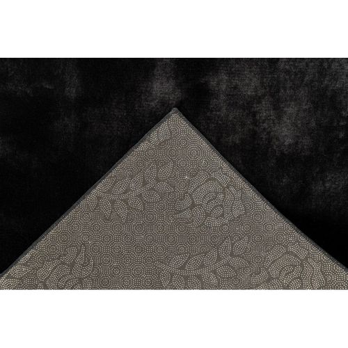 Tapis Lavable En Machine Doux Uni à Courtes Mèches Nova Noir 120x170