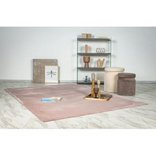 Tapis Lavable En Machine Doux Uni à Courtes Mèches Nova Rose 160x230