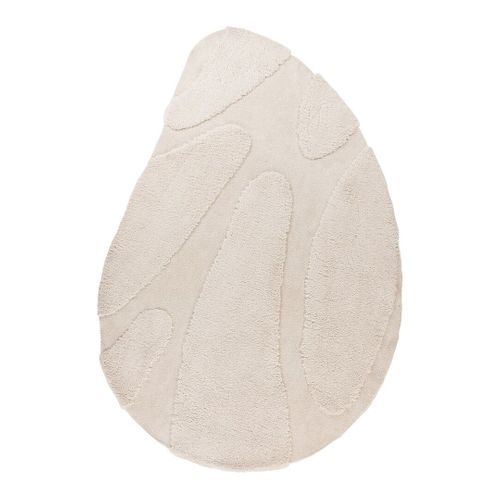 Tapis Polyester Recyclé Effet 3d Tufté Momo Ivoire 160x230