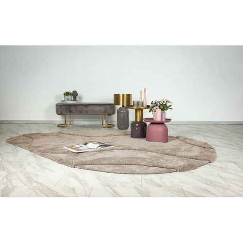 Tapis Recyclé Effet 3d Forme Originale Tufté Sana Beige 200x290