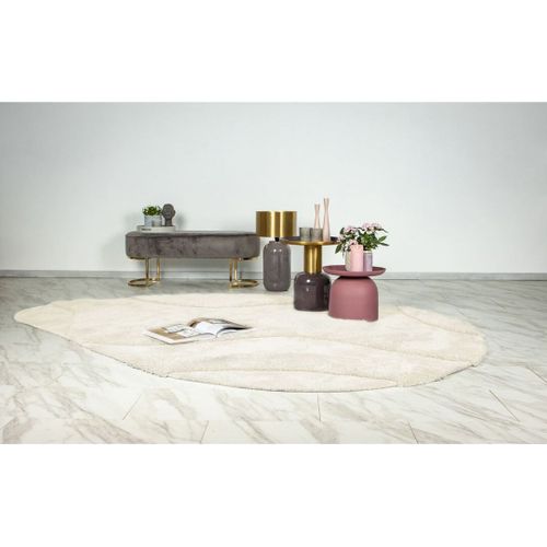 Tapis Recyclé Effet 3d Forme Originale Tufté Sana Ivoire 160x230