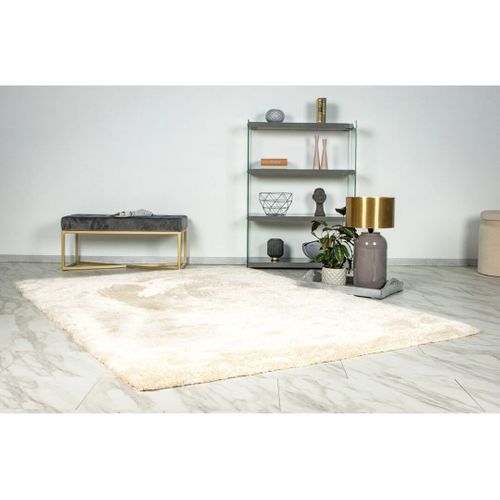 Tapis Doux Recyclé Uni Rectangle Karla Ivoire 120x170