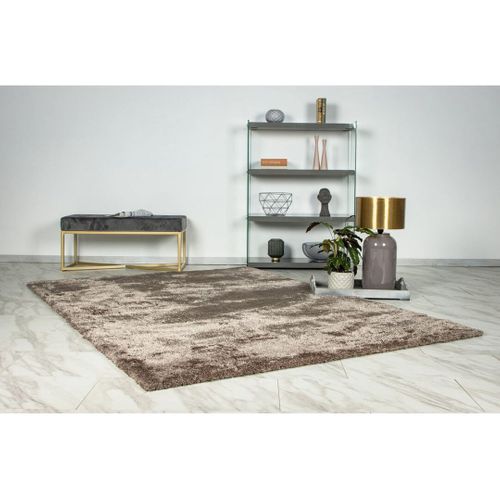 Tapis Doux Recyclé Uni Rectangle Karla Taupe 160x230