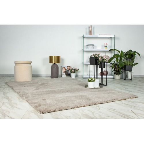 Tapis Shaggy Doux Rectangle Uni Windsor Beige 160x230