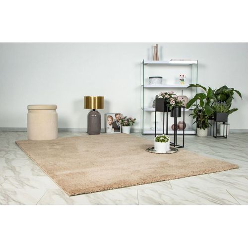 Tapis Shaggy Doux Rectangle Uni Windsor Champagne 120x170