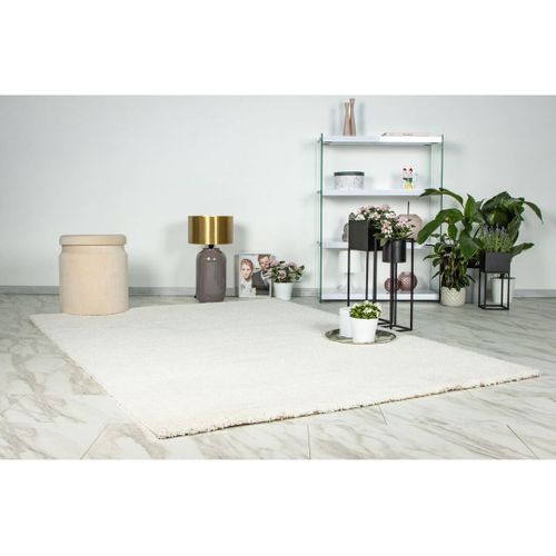 Tapis Shaggy Doux Rectangle Uni Windsor Ivoire 120x170