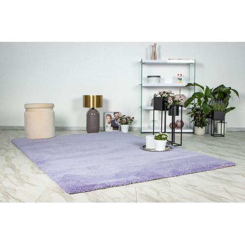 Tapis Shaggy Doux Rectangle Uni Windsor Lavande 80x150