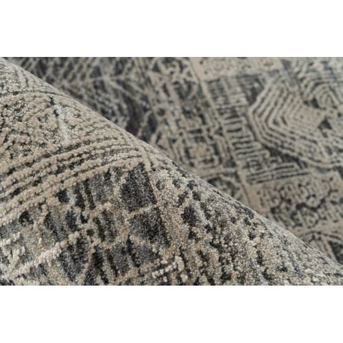Tapis Vintage Avec Franges Rayé Gobi Gris 160x230