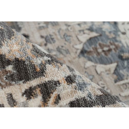 Tapis Vintage Avec Franges Rayé Rectangle Marta Taupe 160x230