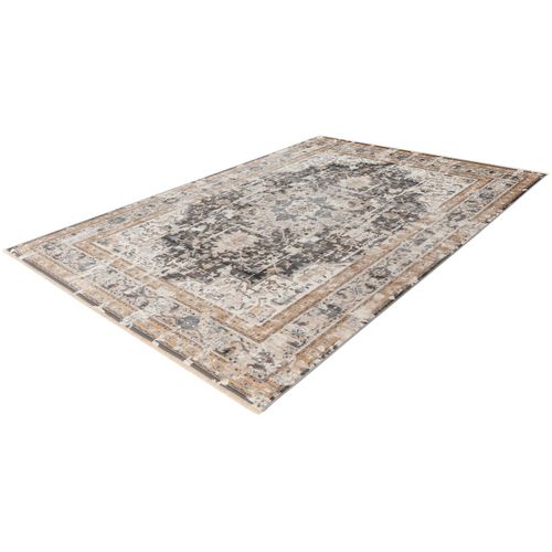 Tapis Vintage Avec Franges Rayé Rectangle Marta Taupe 160x230